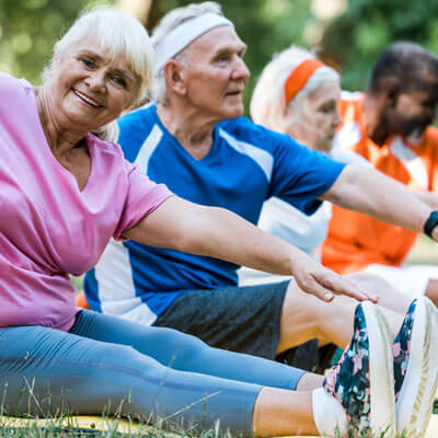 Seniors Excercising Outdoors